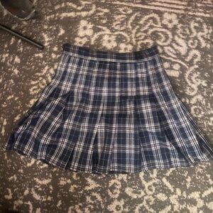 Blue Plaid Miniskirt